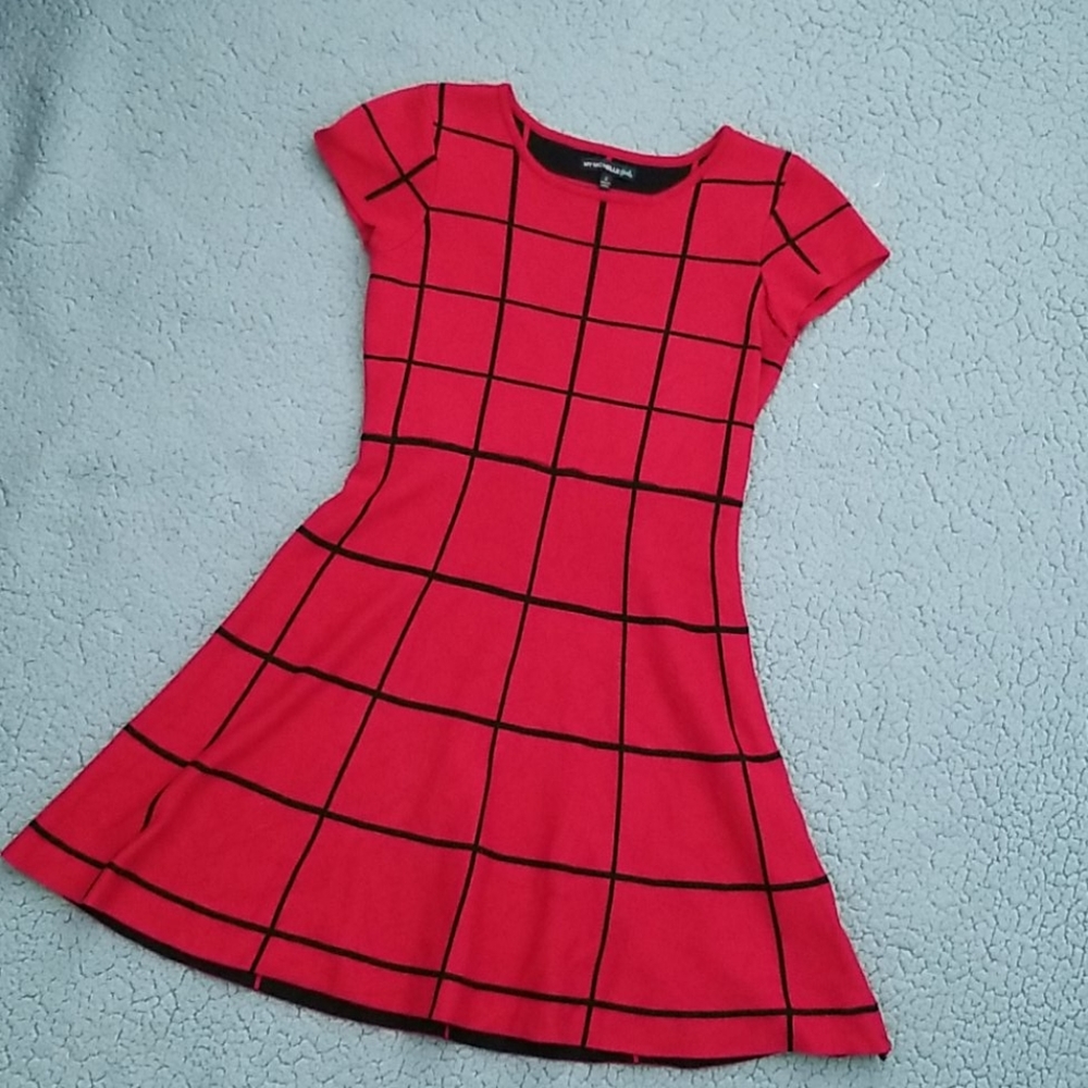 Girl's Plaid Red Dress